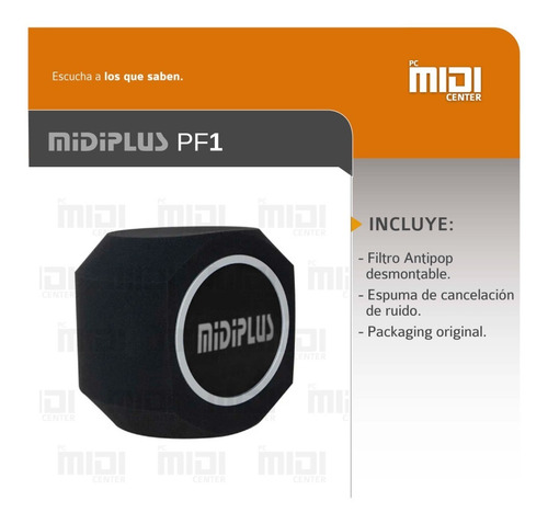 Imagen 3 de 10 de Midiplus Pf1 Filtro Pantalla Acústica Profesional Cuotas