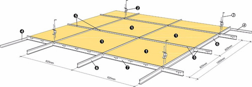 Kit Forro Isopor Modular Eps -1250x625x20mm C/ Perfis.
