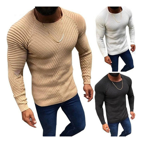 Suéter De Punto Masculino Slim Fit O-cuello Masculino Sexy