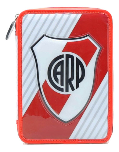 Cartuchera Con Cierre Escolar River Plate Pvc 1 Piso Estampa