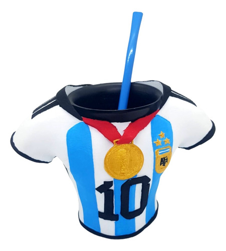 Mate Camiseta Argentina Campeón Messi 3 Estrellas