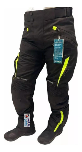 Jm Pantalon Moto Octane Transtour Negro Fluo Impermeable