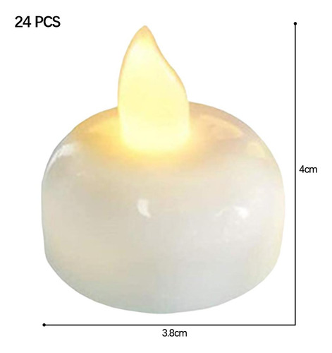 Velas Led Impermeables 24x Tealights Flotantes Sin Llama Luz