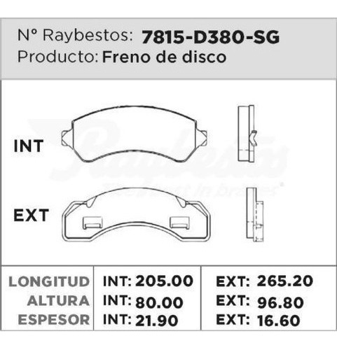 Balata Disco De Freno Delantera Para Chevrolet Midibus 1994