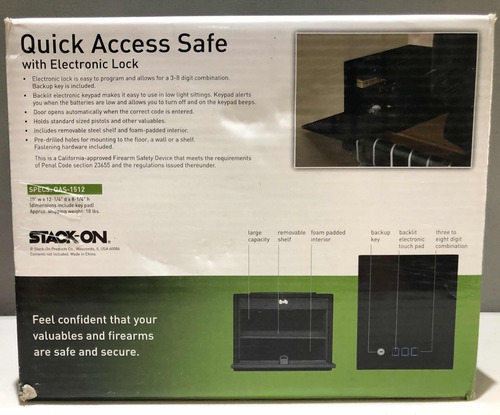 Caja Fuerte Stack On Quick Access Safe