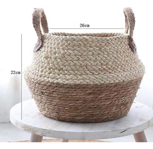 Cesta Tejida Con Forma De Maceta, Cesta Decorativa Para M