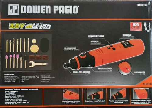 Minitorno De Mano A Batería Recargable 24 Acc Dowen Pagio