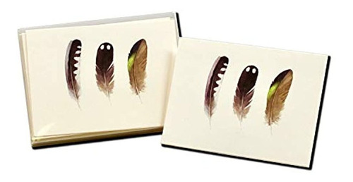 Juego De Tarjetas De Notas Con Plumas De Pájaro Acuático