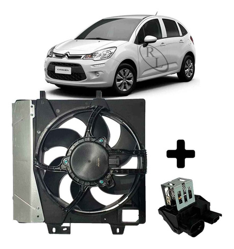 Eletroventilador Completo Citroen C3 2013 2014 2015 Manual