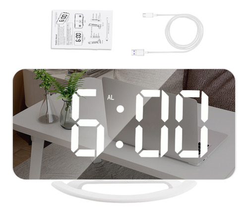 Reloj Digital Con Alarma Digital Led Con Espejo Ajustable