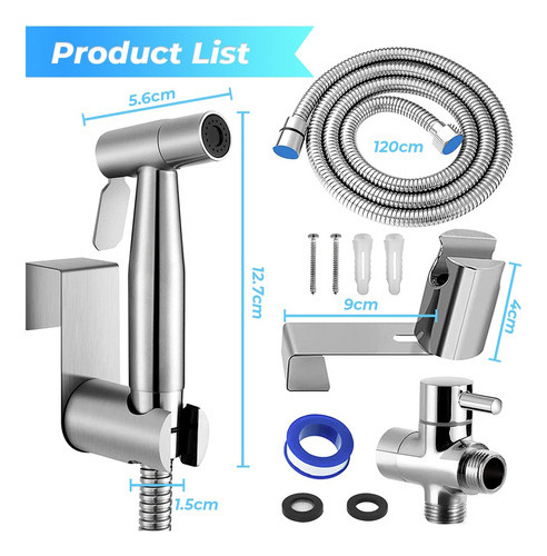Ducha Bidet Árabe Inodoro Acero Inoxidable Llave Bidet Ducha