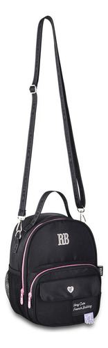 Mochila Rb Rebecca Bonbon Escolar Lancheira E Estojo Cor Preto Desenho Do Tecido Liso