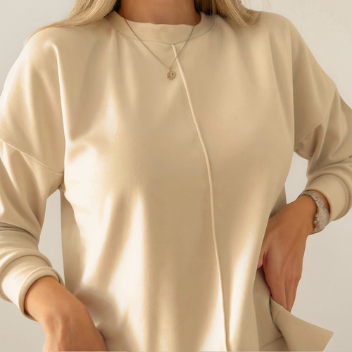 Buzo Mujer Casual Suave Calentito Corte Relax Otoño Invierno