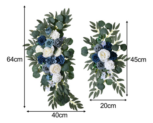 2 Pçs De Arco De Casamento Flores Artificiais Ornamento