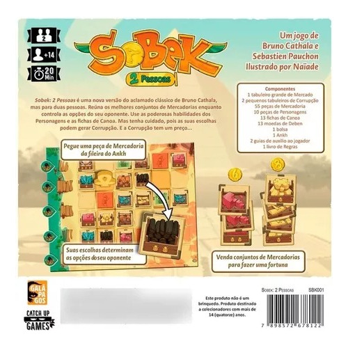 Jogo De Tabuleiro Sobek 2 Pessoas