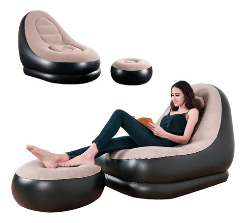 Sillón Inflable: Sofá Confort Y Versatilidad En Tu Hogar Color Marrón