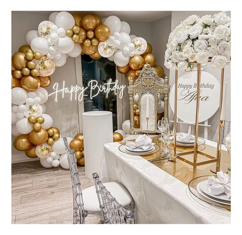 Juego De Globos Para Decoraciones De Fiesta, Kit De Globos Dorado Paquete De Globos