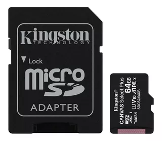 Tarjeta de memoria Kingston SDCS2 Canvas Select Plus con adaptador SD 64GB