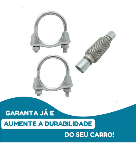 Tubo Universal Flexível Escapamento 2 Polegada + Abraçadeira