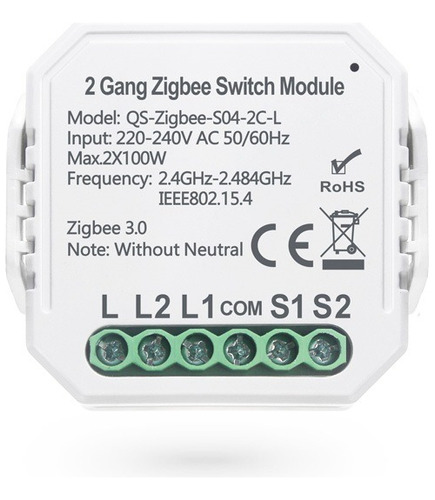 Interruptor Mini Zigbee Sonoff Sin Neutro 2 Canales Vshop