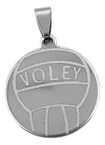 Dije Pelota Voley C/ Palabra  Voley  Laser Acero Qui C:4506