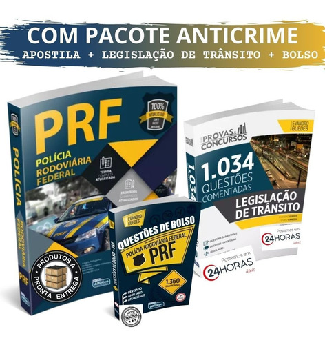 Kit Prf Apostila Com Pacote Anticrime + 2394 Questões