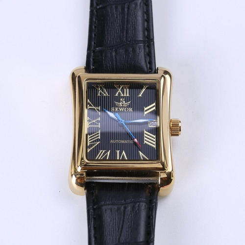Sewor Reloj Mecánico Automático Vintage Con Correa De Cuero