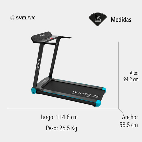 Imagen 2 de 5 de Caminadora Eléctrica Con Bocina Bluetooth 2hp Svelfik Lite P