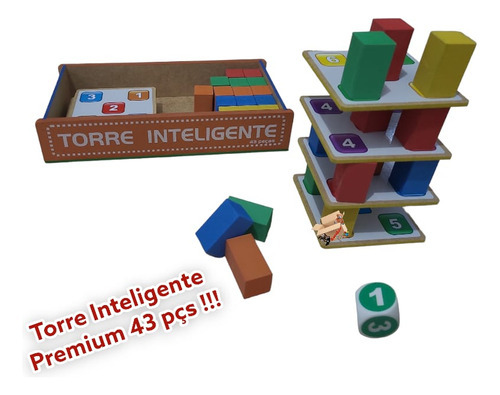 Brinquedo Pedagógico Torre Inteligente Premium 43 Pçs Tam. G Cor Premium 43 Pçs - Tam G