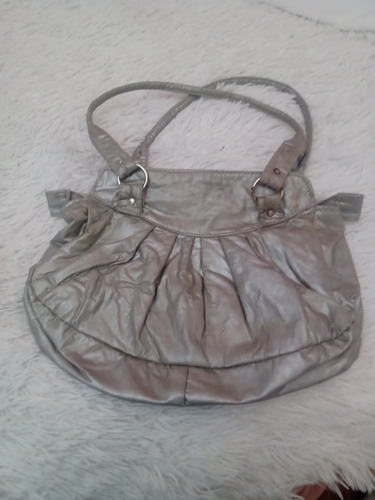 Cartera Plateada Gris Chica