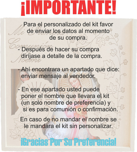 Kit Personalizado Primera Comunión Ó Confirmación