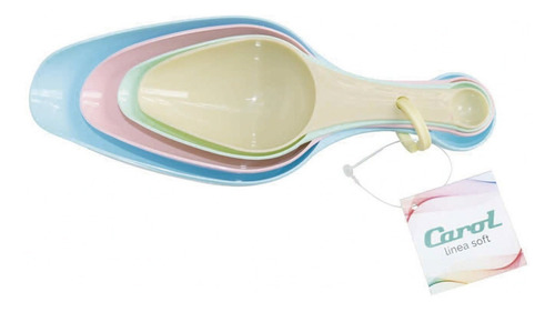 Cucharas Medidoras Dosificadoras Set X 4 Plastico Carol Soft