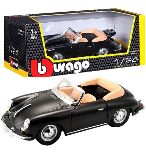 Porsche 356 B Cabriolet Negr 1:24 Burago A2899 Milouhobbies 