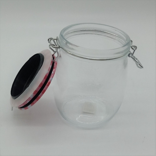 Imagen 4 de 4 de Frasco De Vidrio De Tapa Escocesa Con Cierre Clip 14x8 Cm