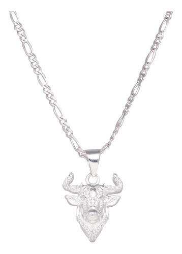 Dije De Toro 100% Plata Y Cadena + Par De Aretes De Color Plateado
