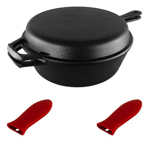 Dutch Oven Ø26cm 2 Sartenes Hierro Fundido + 2 Grip - Cukin