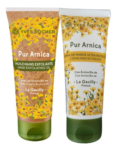 Set Crema Para Manos Y Aceite Exfoliante Arnica Yves Rocher