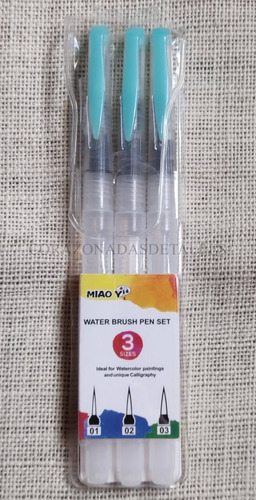 Set X3 Pinceles Recargables Agua Water Brush Pen Acuarela