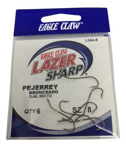 Anzuelos Eagle Claw L044 N8 Pesca Pejerrey X6u Lazer Sharp