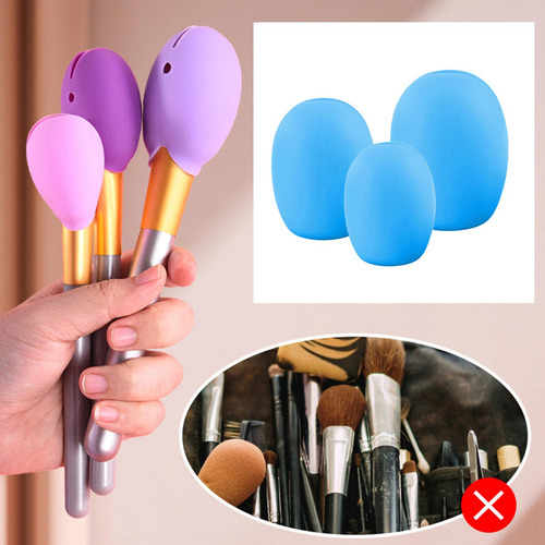 3 Piezas De Funda Protectora De Silicona Para Brochas De