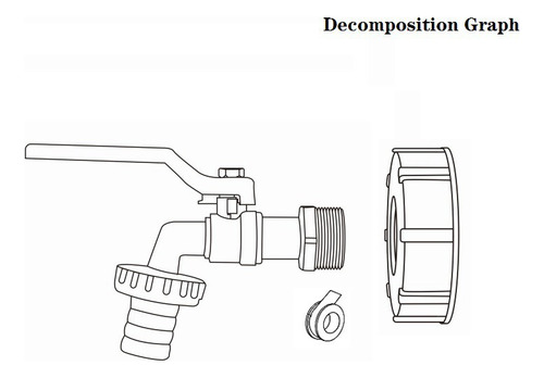 Adaptador De Tanque Ibc S60x2 Conector De Tanque Ibc 1/2