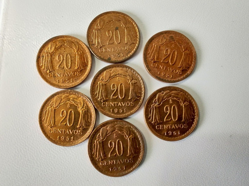 Moneda Chile 20 Centavos 1951 Cobre Casi Sin Circu(&424