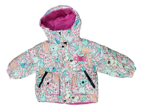 Campera Nena Abrigo Puff Invierno Estampada Con Capucha