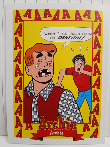 Estampa Tarjeta Archie Año 1992 # 3  Tooth Or Consequences 