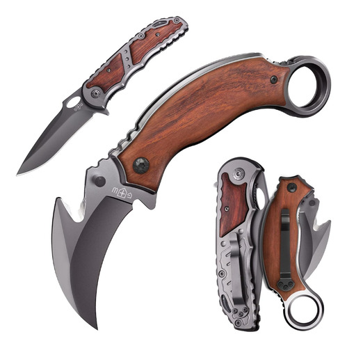 Paquete De 2 Artículos - Cuchillo Karambit - Cuchillo Plegab