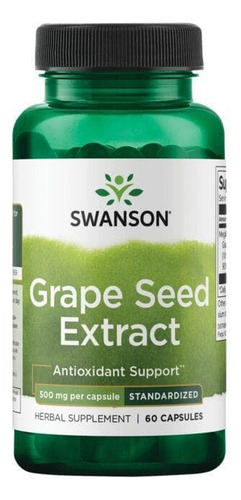 Swanson Extracto Estándar Semilla De Uva 500mg 60 Cápsulas