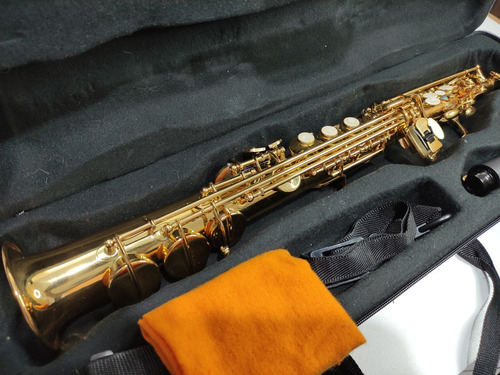 Saxofone Wing Sib Reto Soprano Dourado Novíssimo