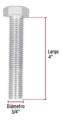 Bolsa Con 4 Tornillos 3/4 X 4 Tipo Máquina, Fiero. 44706
