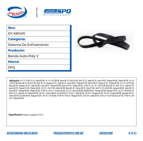 Banda Auto-poly V Ford Thunderbird 1983-1987