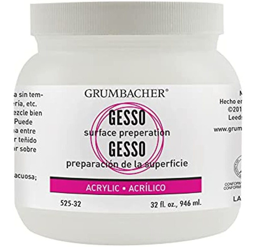 Grumbacher Gesso Hyplar Artistas Acrilico Y Pintura De Aceit